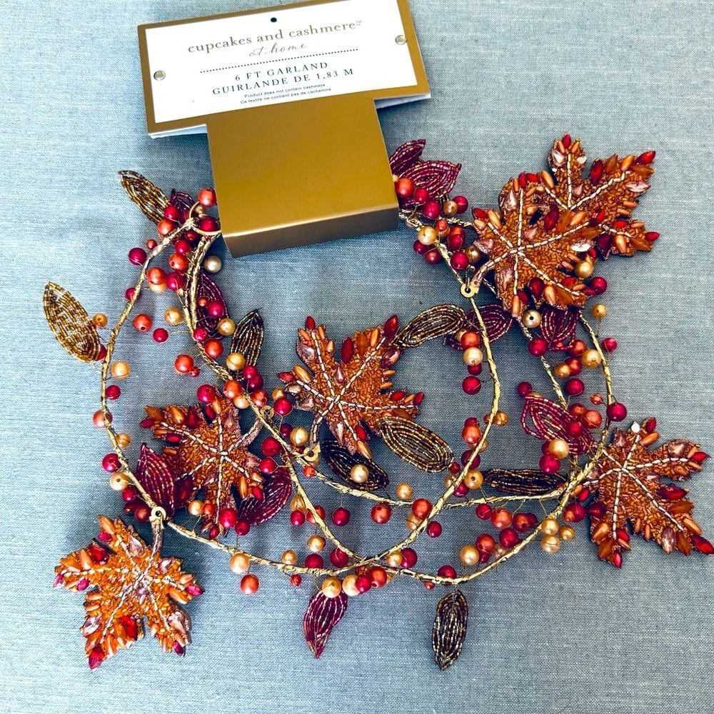 Fall Beaded Leaves Cupcakes & Cashmere Garland